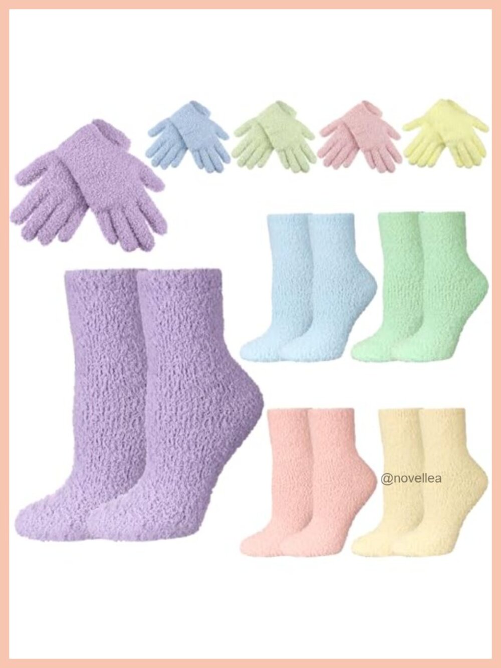 Fuzzy Socks and Gloves Set Coral Fleece Slipper Socks Winter Gift